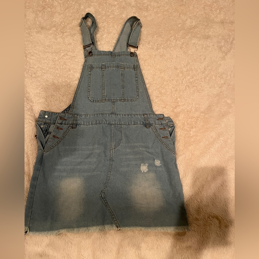Denim skirt overalls nwt romper